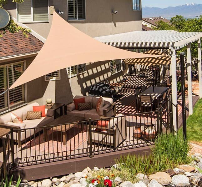 4x4x5.7M Waterproof Sun Sail UV Protection for Garden Terrace and Pool with Mounting Materials, Dark Blue