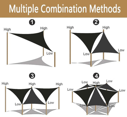3x4x5M Waterproof Triangular Sun Sail with UV Protection for Garden Terrace and Pool, White, Includes Mounting Materials