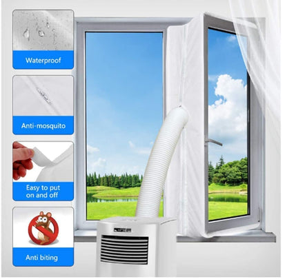 Water Repellent Window Sealing Cloth 300x32cm for Portable Air Conditioners, Compatible with Mobile AC