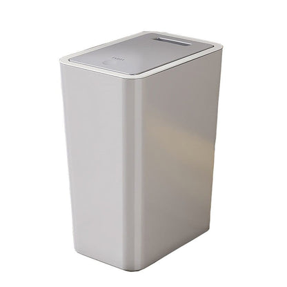 12L Trash Can with Lid, Durable Corrosion-Resistant Odor and Leak Proof for Kitchen Bathroom Living Room, Gray
