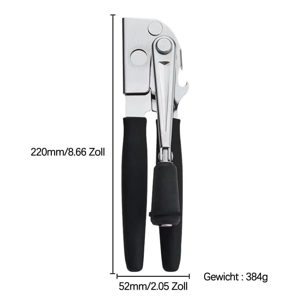 Manual Can Opener with Crank Handle, Foldable, Carbon Steel Blade, 5.2x22 cm, for Kitchen and Camping