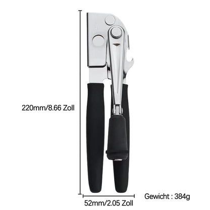 Manual Can Opener with Crank Handle, Foldable, Carbon Steel Blade, 5.2x22 cm, for Kitchen and Camping