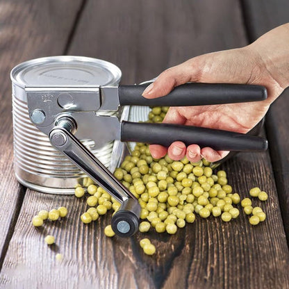 Manual Can Opener with Crank Handle, Foldable, Carbon Steel Blade, 5.2x22 cm, for Kitchen and Camping
