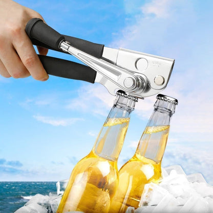 Manual Can Opener with Crank Handle, Foldable, Carbon Steel Blade, 5.2x22 cm, for Kitchen and Camping