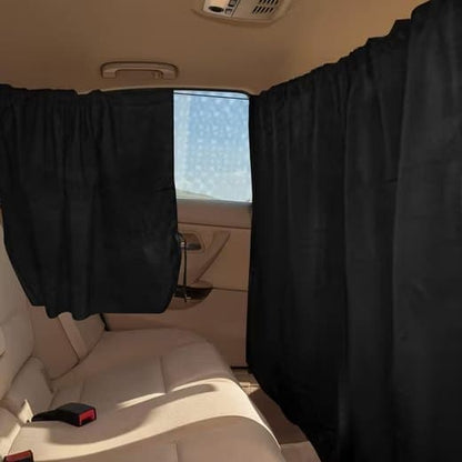 3-pack Car Sunshade Privacy Curtain with Mosquito Net, Fits Over Car Windows and Compartment