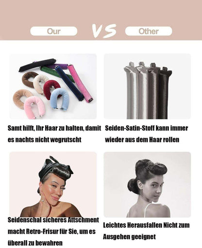 4-Piece Heat-Free Hair Curlers, Flexible No-Heat Hair Rollers with Hook, Brown, 4-Piece.