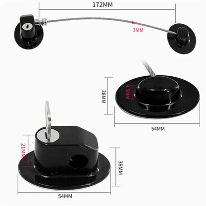 2 pcs Child Safety Lock Self-Adhesive for Refrigerators Cabinets Windows Toilet Lids, Black