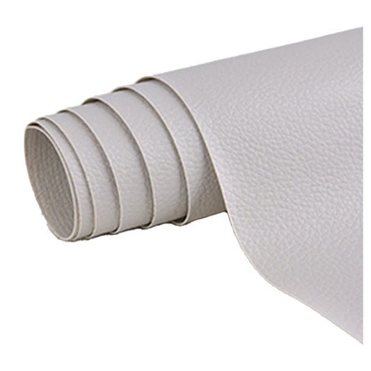 Self-adhesive repair patch for artificial leather, 30 cm x 137 cm, Light gray, Compatible with Fix Dekor