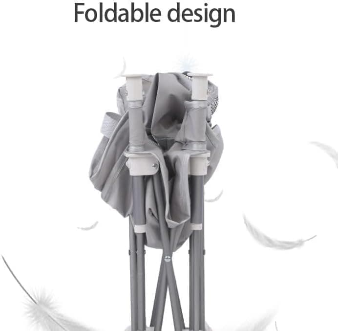 Foldable Highchair for Children with Sunshade and Removable Food Tray, Portable, Beige