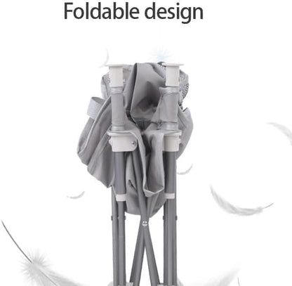 Foldable Highchair for Children with Sunshade and Removable Food Tray, Portable, Beige
