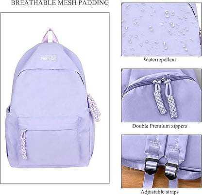 Waterproof Kids Backpack Lightweight School Travel Bag for Children, Purple