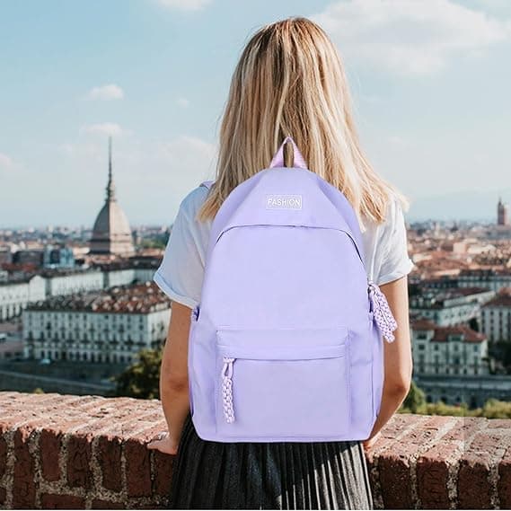 Waterproof Kids Backpack Lightweight School Travel Bag for Children, Purple
