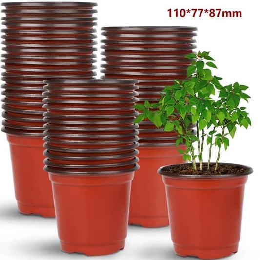 100pcs Reusable Plastic Planting Pots for Indoor and Outdoor Flower Growing, 110mm