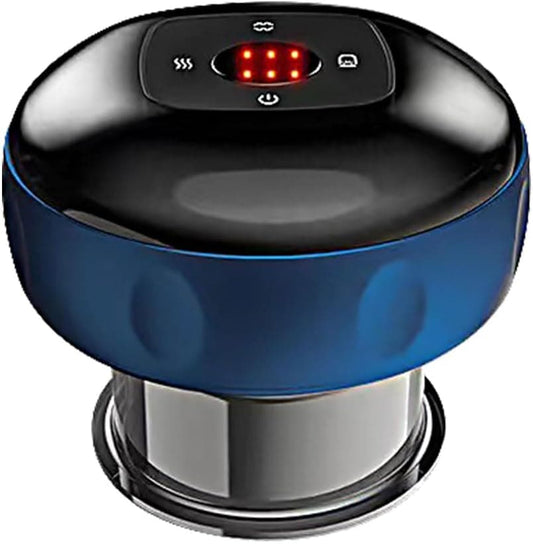 12-Speed Electric Cupping Therapy Machine with 12 Modes and 12 Cupping Cups, Blue.