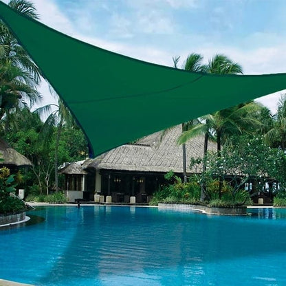 3.6x3.6x3.6m Waterproof Outdoor Sun Sail Triangle Shade, UV Protective Sun Net for Camping Garden Terrace Pool, Dark green