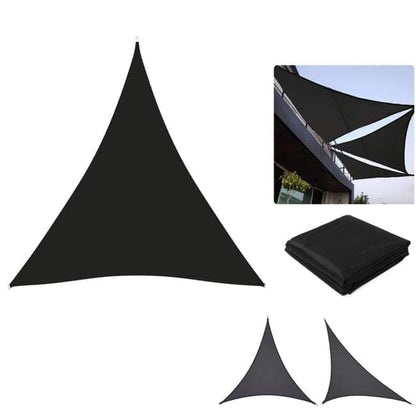 3.6x3.6x3.6m Waterproof Outdoor Sun Sail Triangle UV Protective Shade Net for Camping Garden Terrace and Pool, Black