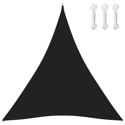 5x5x5 m Waterproof Outdoor Triangular Sun Sail UV Protective Shade Net for Camping Garden Terrace and Pool, Black