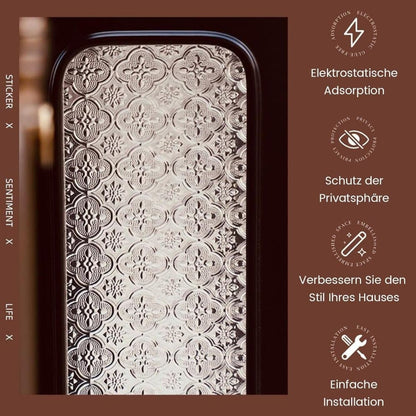 3D Window Film Self-Adhesive Privacy UV Heat Protection Decorative Reusable for Bathroom Home, Compatible with Glass, 60cmx5m