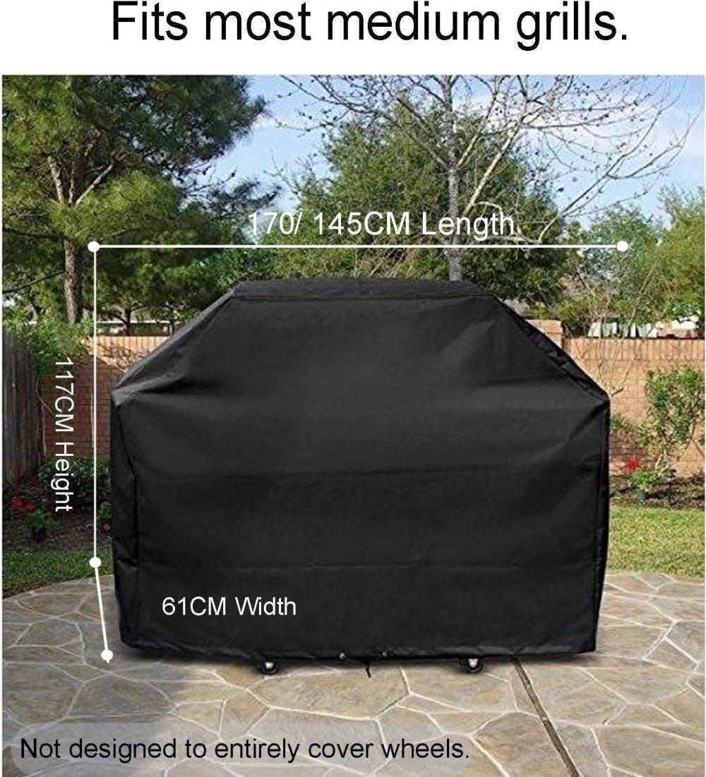 Heavy Duty Grill Cover 210D Oxford Waterproof UV Protection, 145x61x117 cm