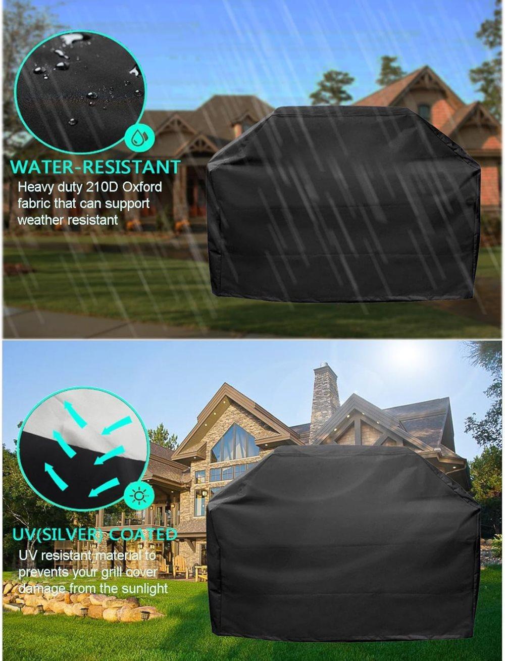 Heavy Duty Grill Cover 210D Oxford Waterproof UV Protection, 145x61x117 cm