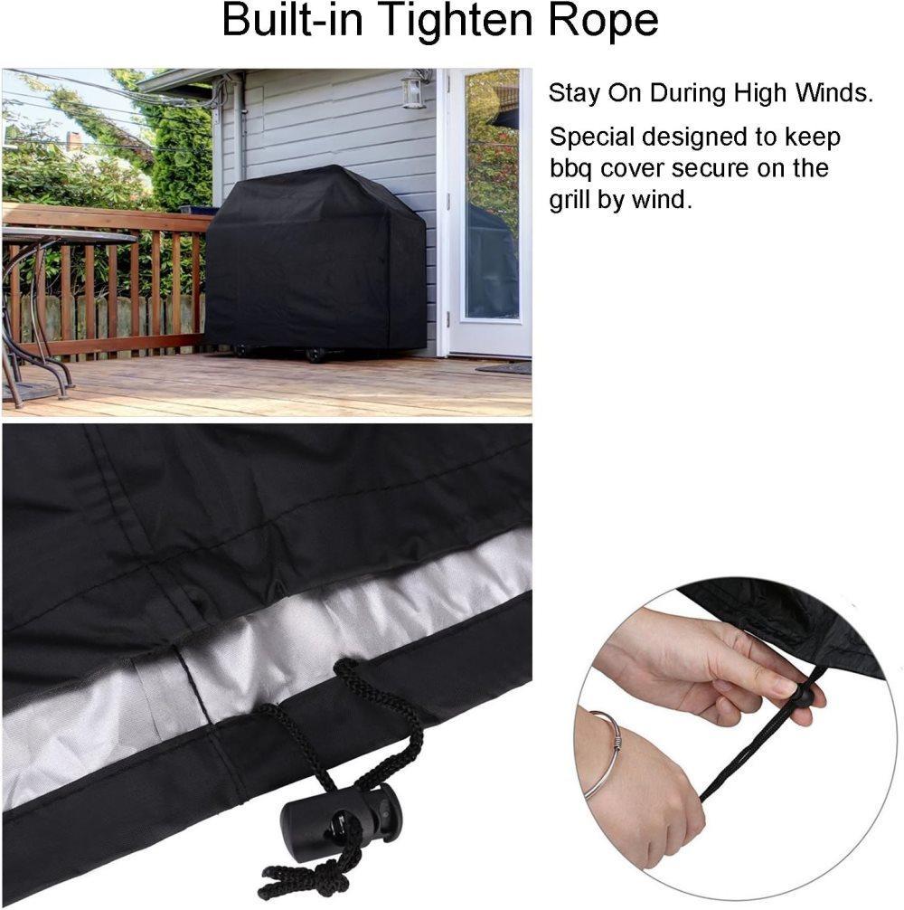 Heavy Duty Grill Cover 210D Oxford Waterproof UV Protection, 145x61x117 cm