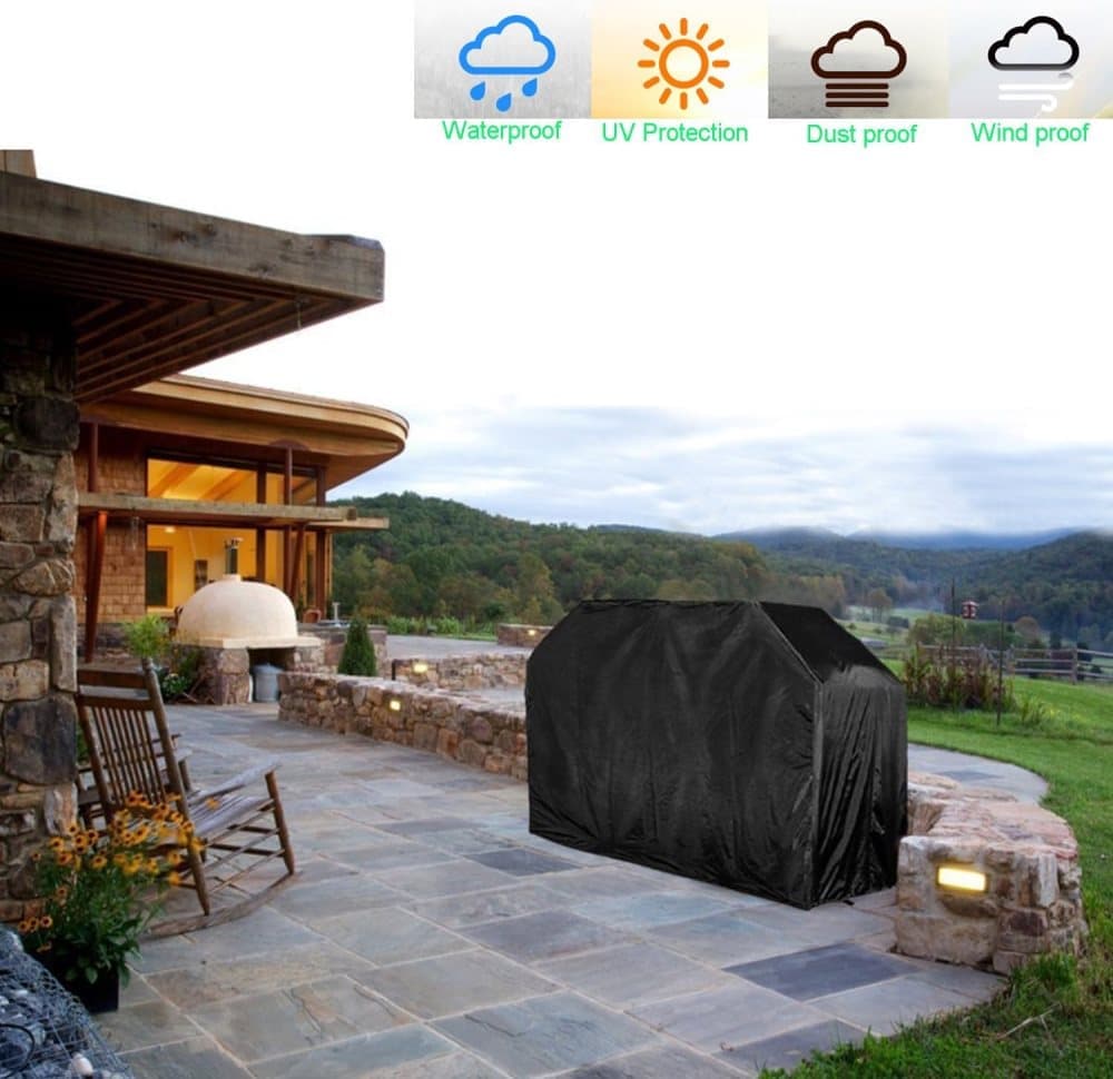 Heavy Duty Grill Cover 210D Oxford Waterproof UV Protection, 145x61x117 cm