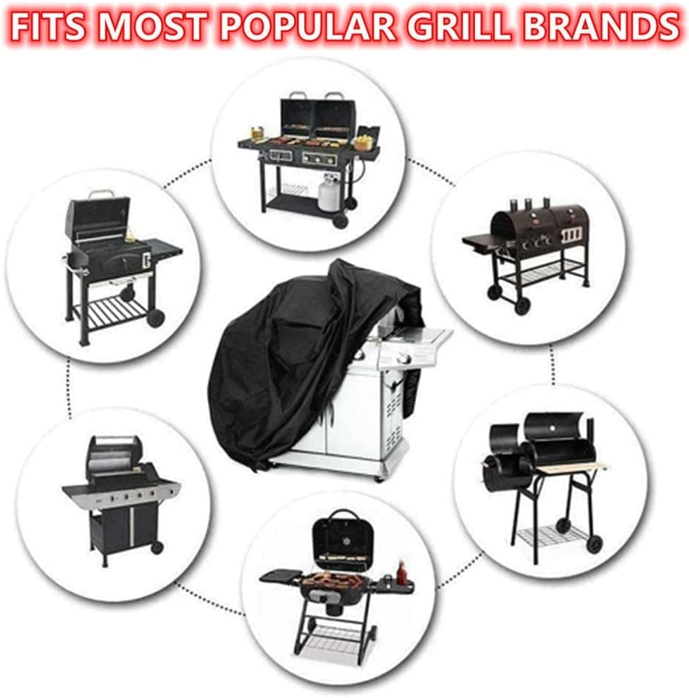 Heavy Duty Grill Cover 210D Oxford Waterproof UV Protection, 145x61x117 cm