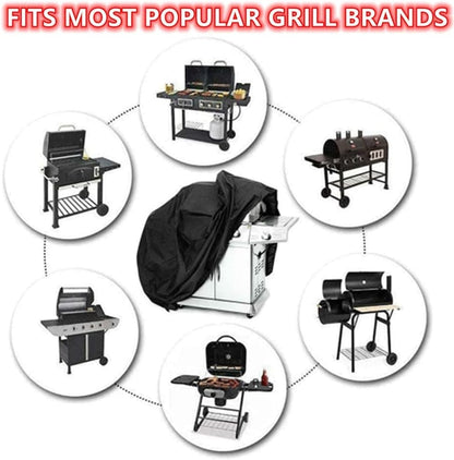 Heavy Duty Grill Cover 210D Oxford Waterproof UV Protection, 145x61x117 cm