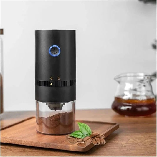 Portable USB Coffee Grinder for Espresso Automatic Grinding Travel Home and Camping, Black