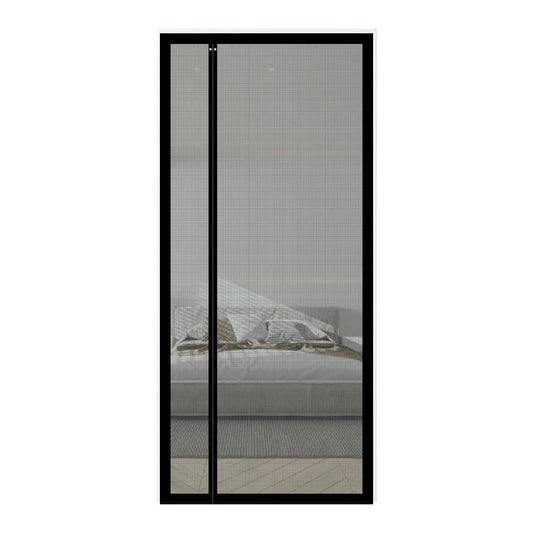 80 x 210 cm Magnetic Mosquito Net Door Self-Adhesive Side Opening Curtain Removable Durable Insect Fly and Cat Proof, Black
