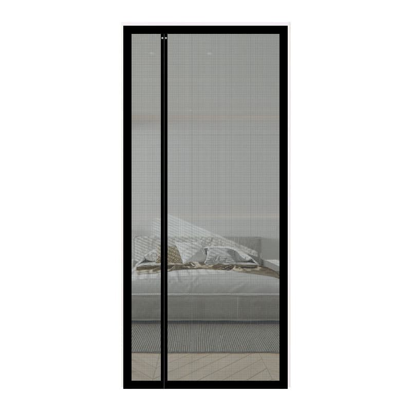 80 x 210 cm Magnetic Mosquito Net Door Self-Adhesive Side Opening Curtain Removable Durable Insect Fly and Cat Proof, 90x200 cm, Black