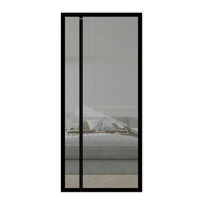 80 x 210 cm Magnetic Mosquito Net Door Self-Adhesive Side Opening Curtain Removable Durable Insect Fly and Cat Proof, 90x200 cm, Black