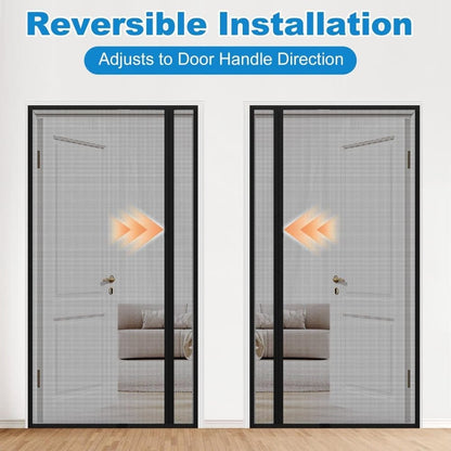 80 x 210 cm Magnetic Mosquito Net Door Self-Adhesive Side Opening Curtain Removable Durable Insect Fly and Cat Proof, 90x200 cm, Black