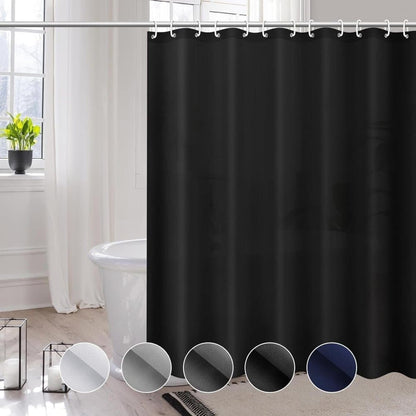 1 Reinforced PEVA Shower Curtain Waterproof Mildew Resistant Quick-Drying, 180x180cm, Black