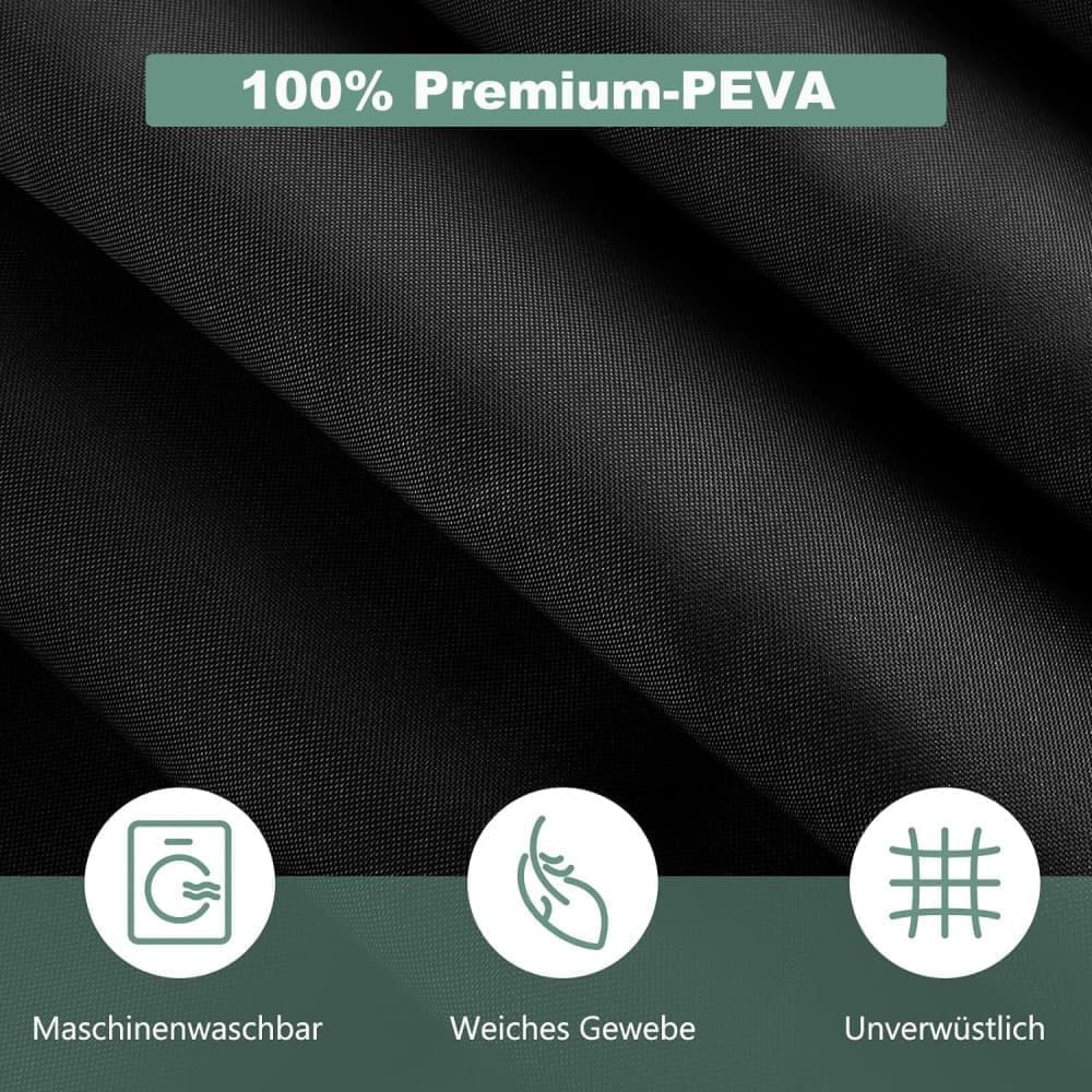 1 Reinforced PEVA Shower Curtain Waterproof Mildew Resistant Quick-Drying, 180x180cm, Black