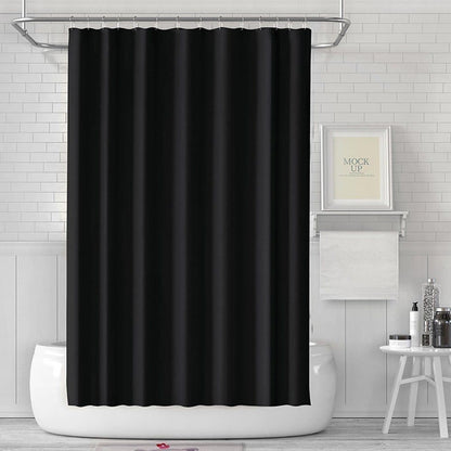 1 Reinforced PEVA Shower Curtain Waterproof Mildew Resistant Quick-Drying, 180x180cm, Black
