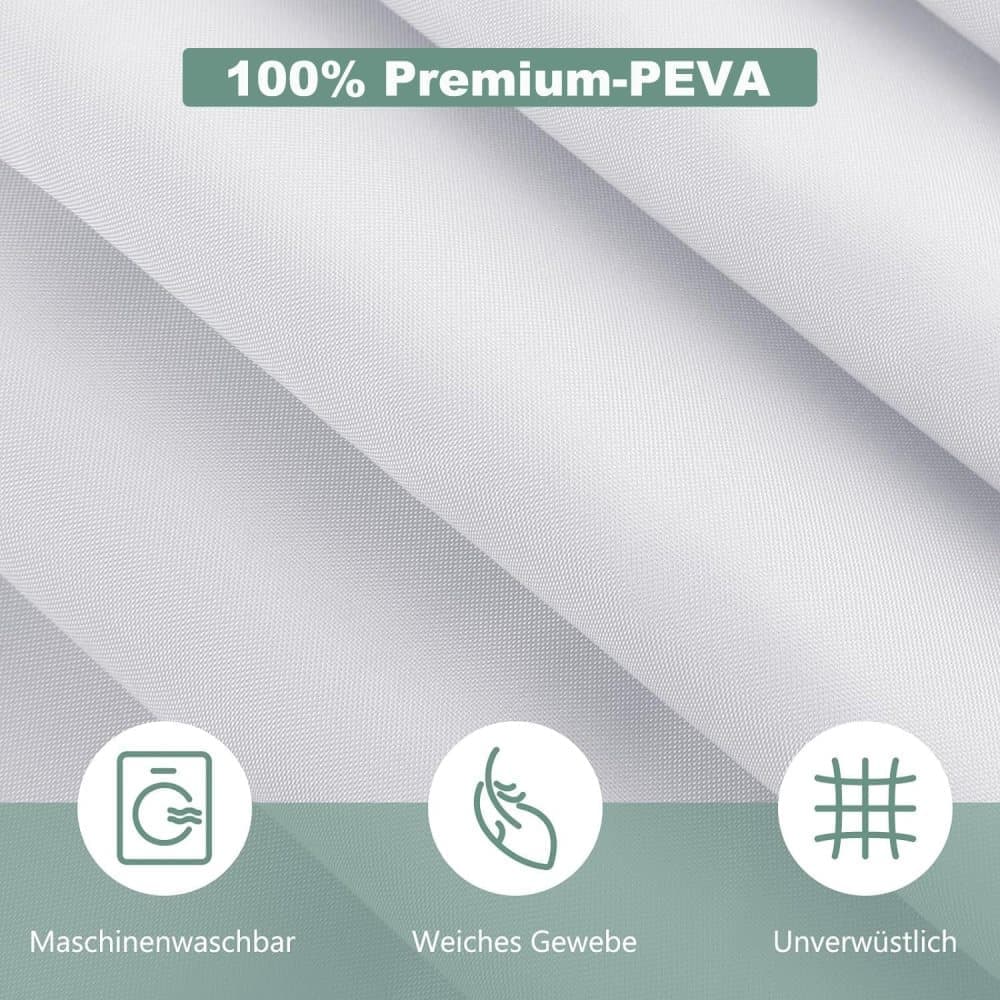 Waterproof Reinforced PEVA Shower Curtain Mildew Resistant Colorfast Durable Quick-Drying, 71x72 inches, Beige