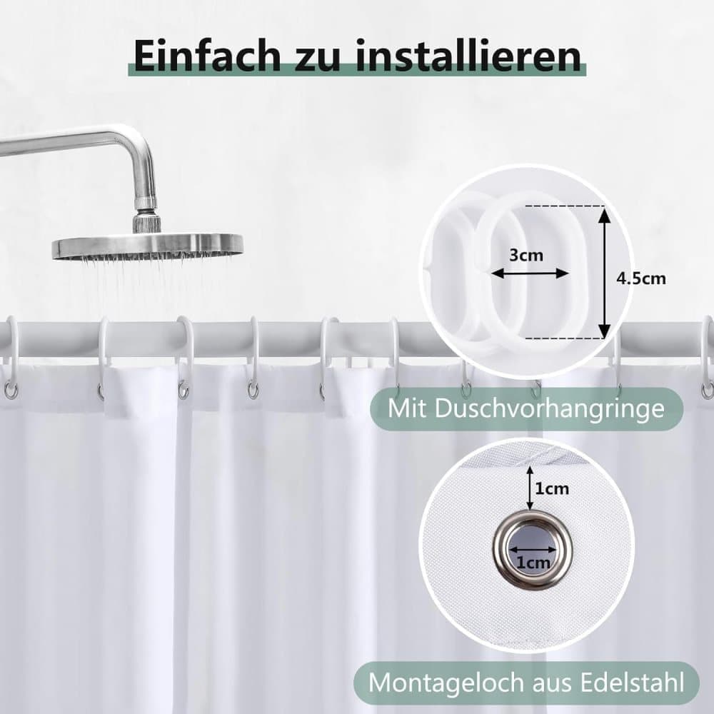 Waterproof Reinforced PEVA Shower Curtain Mildew Resistant Colorfast Durable Quick-Drying, 71x72 inches, Beige