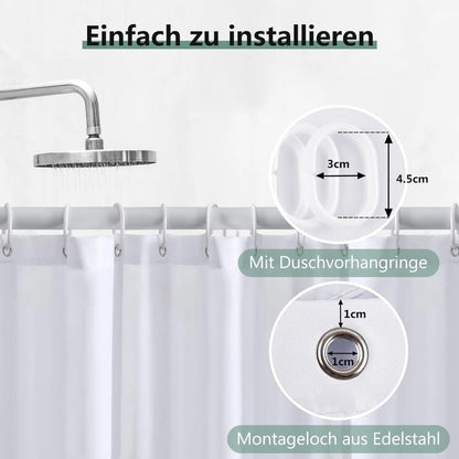 Waterproof Reinforced PEVA Shower Curtain Mildew Resistant Colorfast Durable Quick-Drying, 71x72 inches, Beige