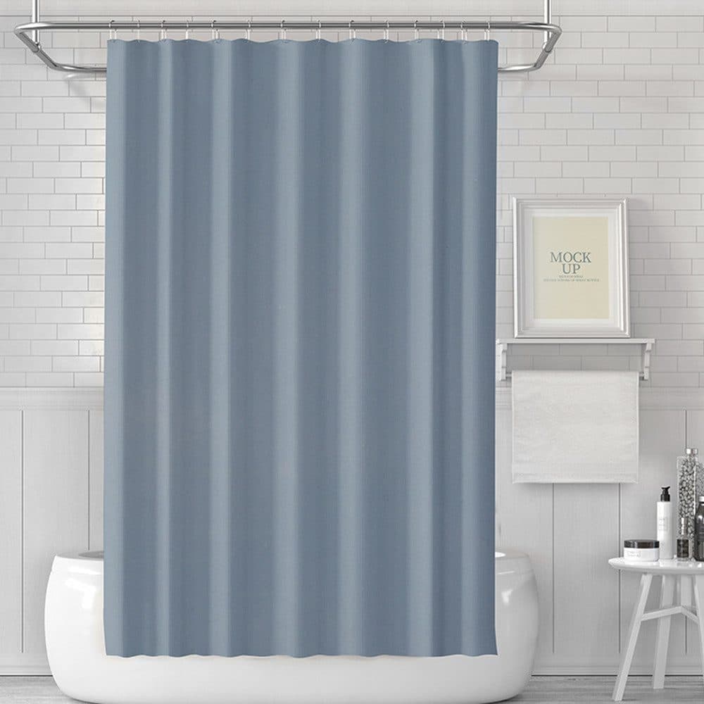 Waterproof mildew resistant PEVA shower curtain, compatible with standard shower rods, 180x180cm, Blue