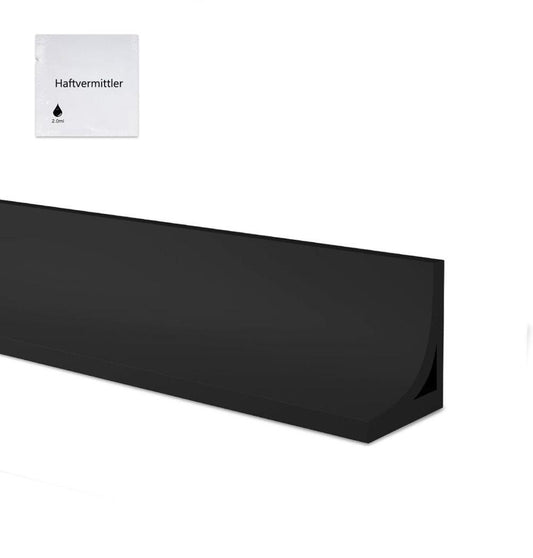 2M Flexible Silicone Shower Threshold Water Barrier to Prevent Splashes, 3 cm high, Black