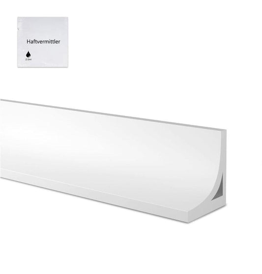2M White 3cm High Flexible Silicone Shower Threshold Water Barrier, Waterproof Strip to Prevent Splashes