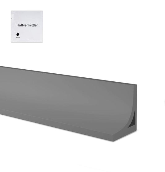 1M Flexible Silicone Shower Threshold Water Barrier to Prevent Splashes, 3 cm high, Gray