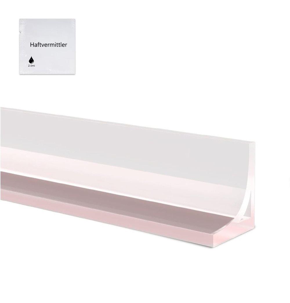 1M Flexible Silicone Shower Threshold Water Barrier to Prevent Splashes, 3 cm High, Transparent