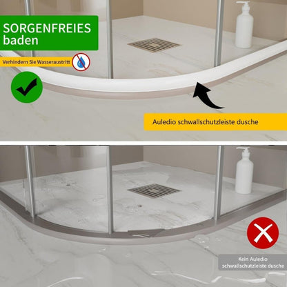 1M Flexible Silicone Shower Threshold Water Barrier to Prevent Splashes, 3 cm High, Transparent