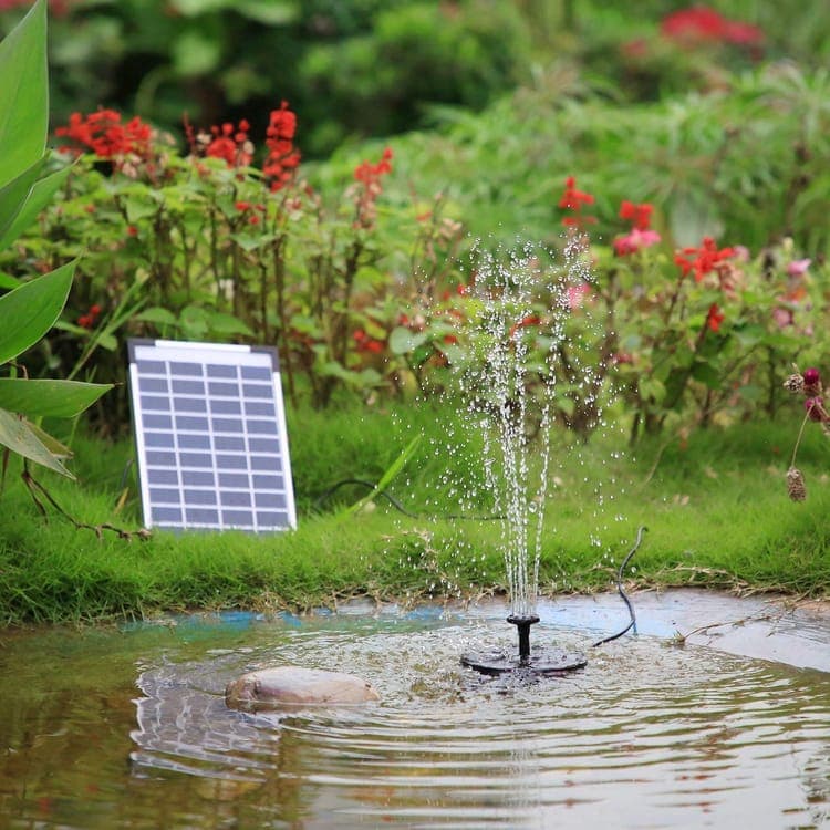 5W Solar Fountain Pump with 6 Nozzles, Floating Bird Bath, Solar Powered Garden Water Pump