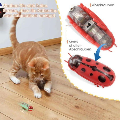4-Piece Interactive Pet Toy for Cats and Dogs, Mini Beetle Electric Toy, Compatible with Small Pets, 4 Inches