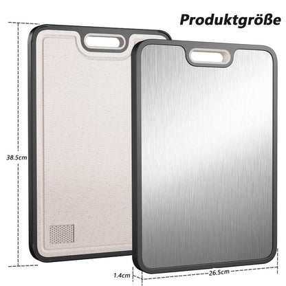 Reversible Cutting Board Titanium PP or Stainless Steel PP, Food Grade Non-Slip Durable Multifunctional, SZ1