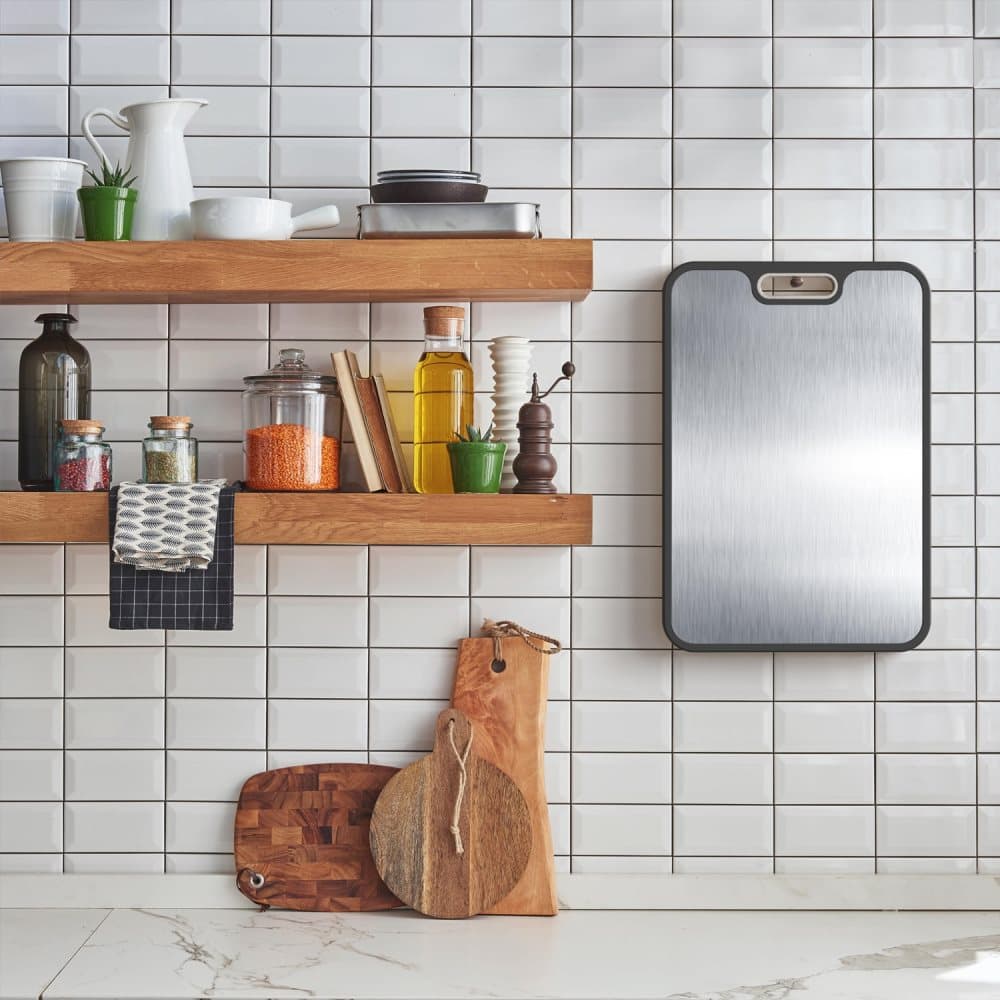 Reversible Cutting Board Titanium PP or Stainless Steel PP, Food Grade Non-Slip Durable Multifunctional, SZ1