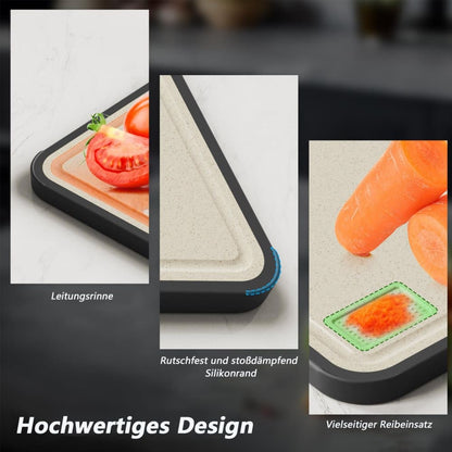 Reversible Cutting Board Titanium PP or Stainless Steel PP, Food Grade Non-Slip Durable Multifunctional, SZ1